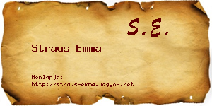 Straus Emma névjegykártya